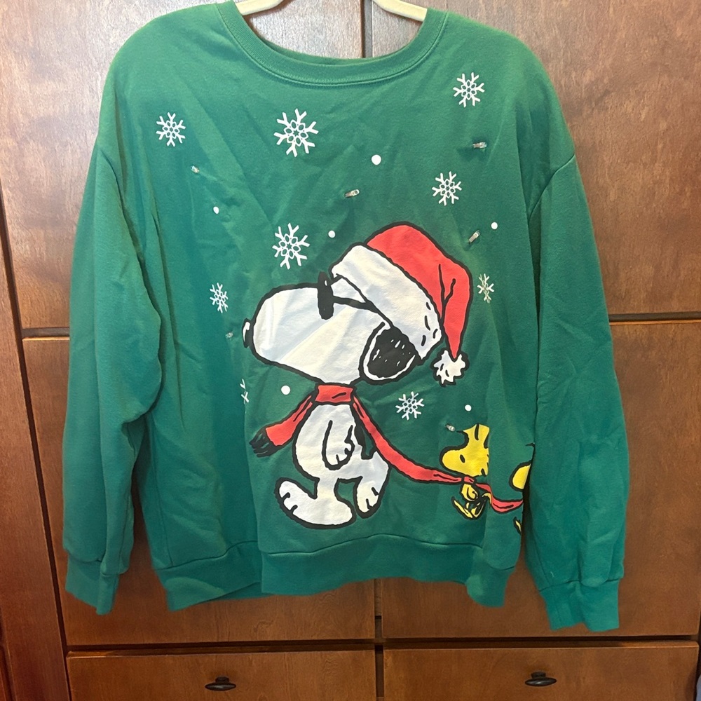 Green Snoopy Christmas Sweatshirt